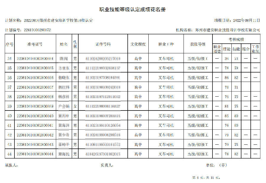 建安职业技能培训学校-第58批职业技能等级认定考试成绩公示（图4）