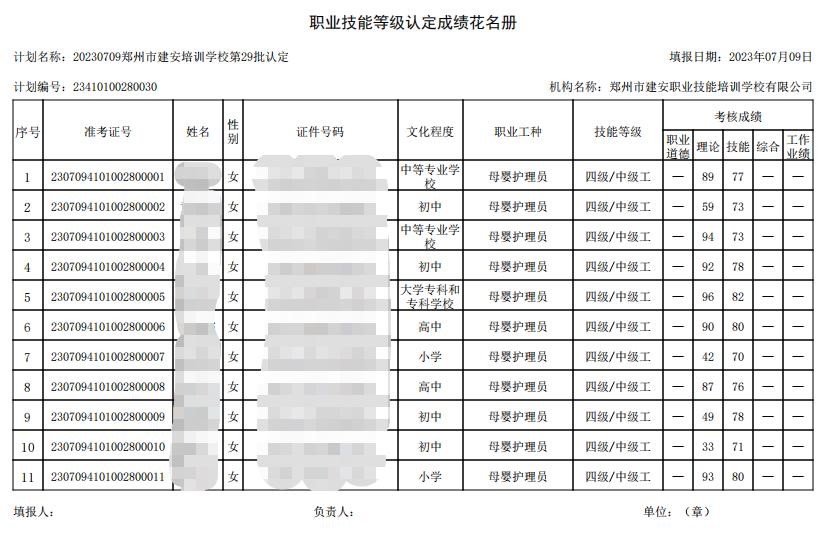 建安职业技能培训学校-第29批职业技能等级认定考试成绩公示（图1）