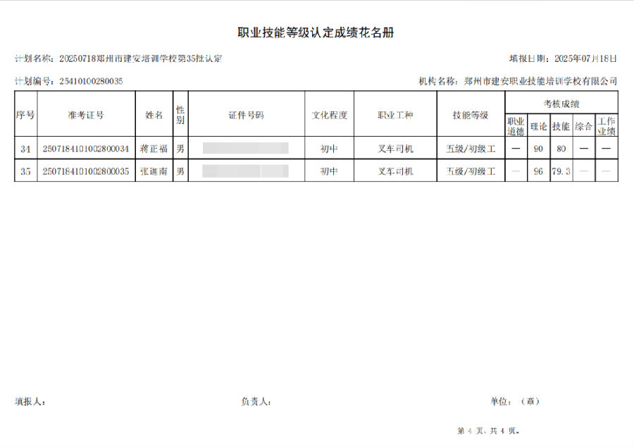 建安职业技能培训学校-2025年第35批职业技能等级认定考试成绩公示（图4）