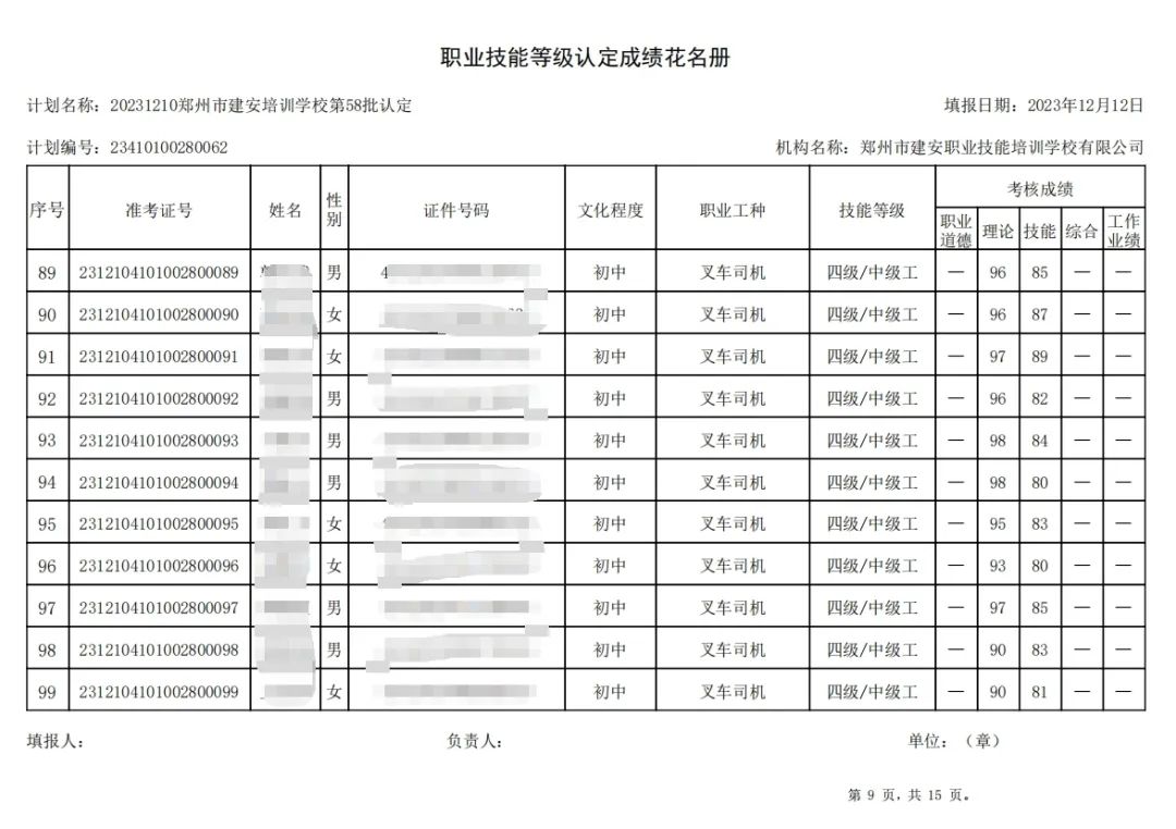 建安职业技能培训学校-第58批职业技能等级认定考试成绩公示（图9）