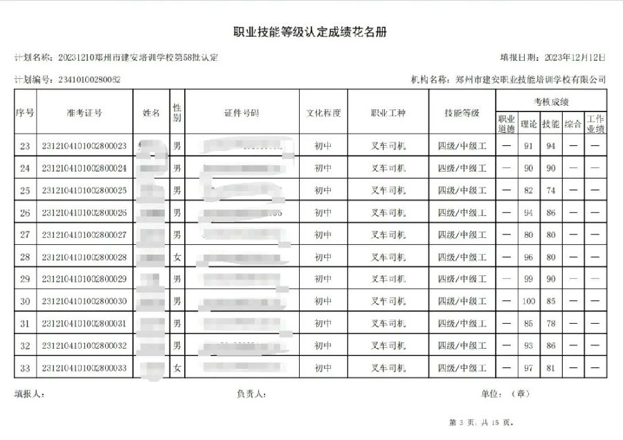 建安职业技能培训学校-第58批职业技能等级认定考试成绩公示（图3）