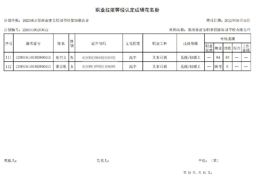 建安职业技能培训学校-第58批职业技能等级认定考试成绩公示（图11）
