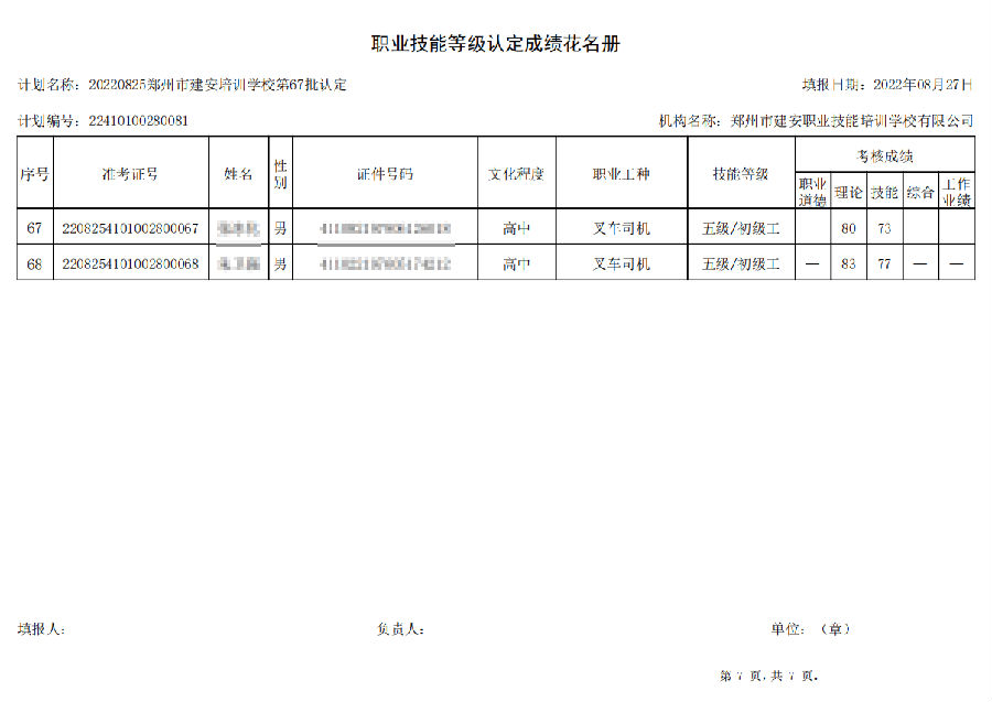 建安职业技能培训学校-第67批职业技能等级认定考试成绩公示（图7）