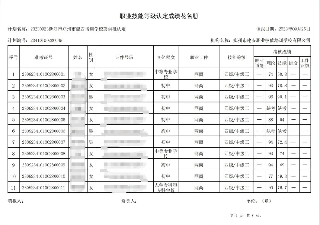 ÐÅͼƬ_20230926134522.jpg 建安职业技能培训学校-第44批职业技能等级认定考试成绩公示(图1)