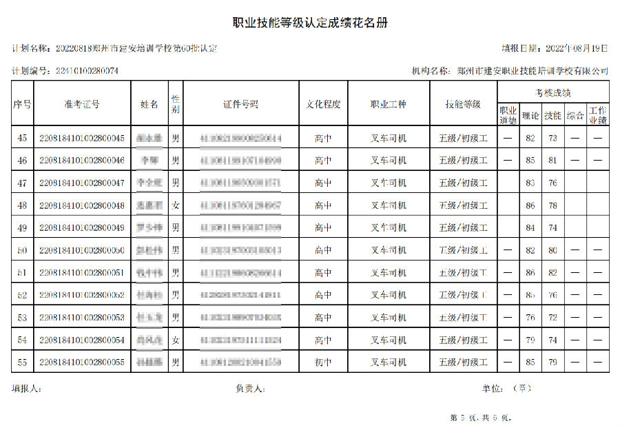 5.png 建安职业技能培训学校-第60批职业技能等级认定考试成绩公示(图5)