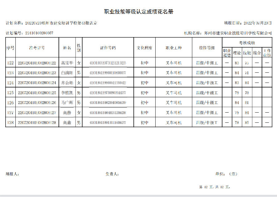 建安职业技能培训学校-第43批职业技能等级认定考试成绩公示（图12）