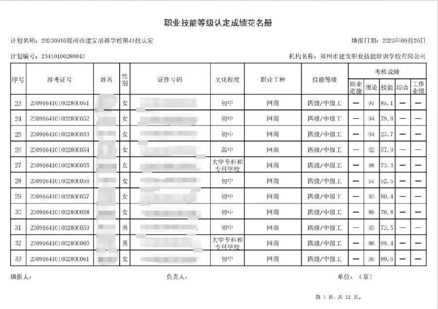 ÐÅͼƬ_20230926133605.jpg 建安职业技能培训学校-第41批职业技能等级认定考试成绩公示(图3)