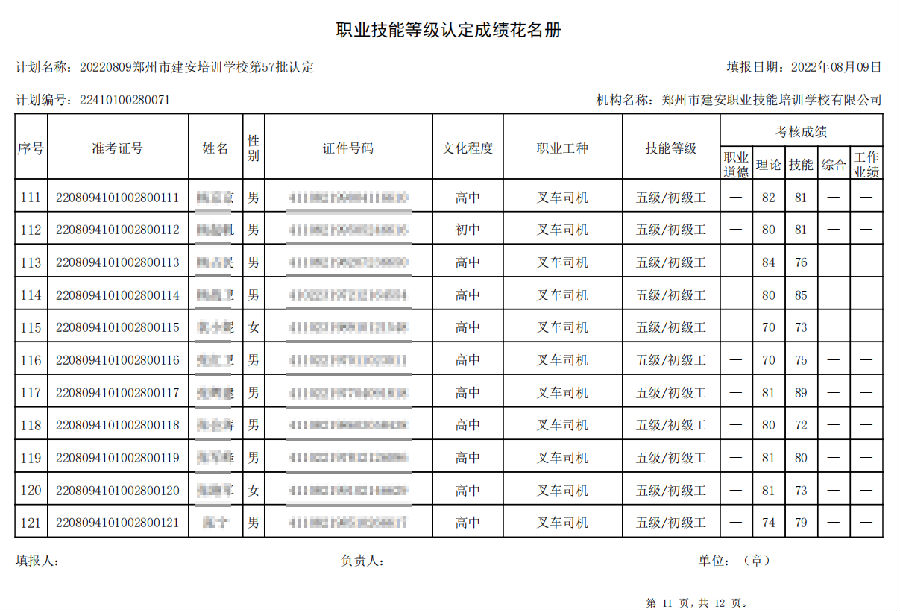 建安职业技能培训学校-第57批职业技能等级认定考试成绩公示（图11）