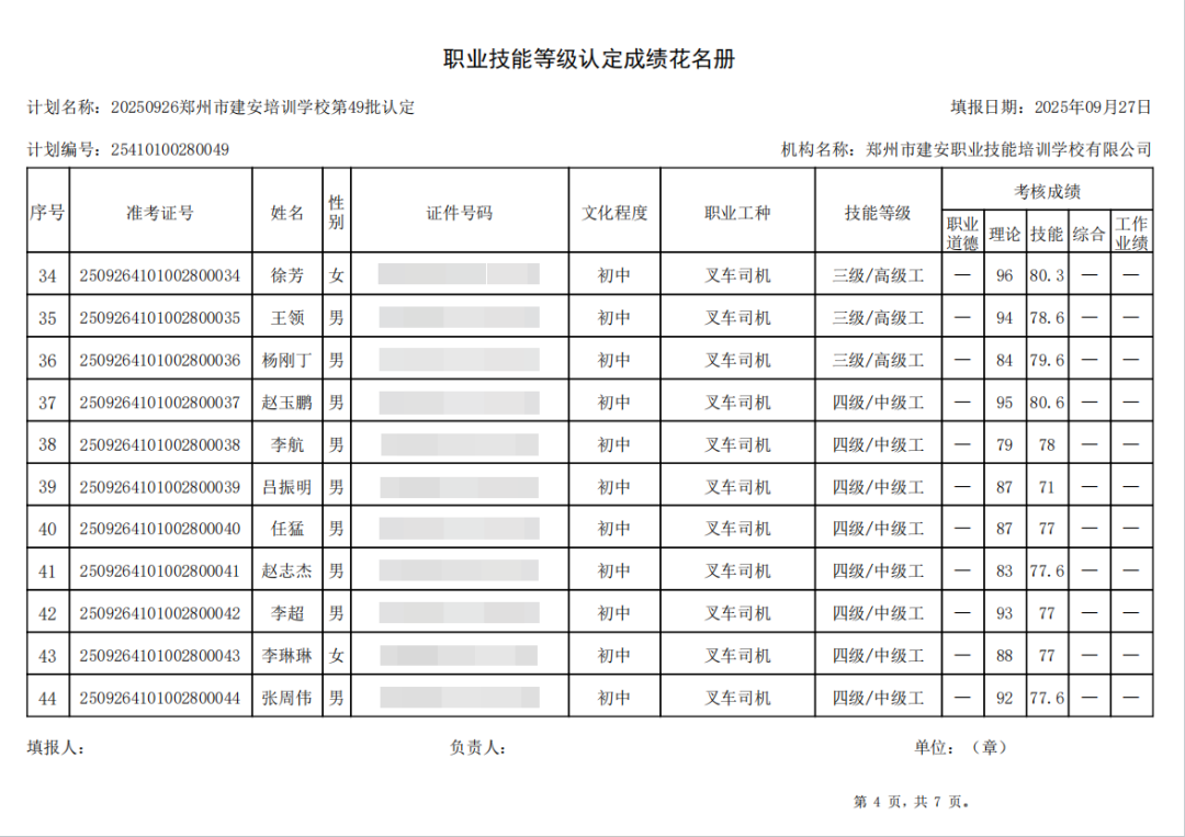 建安职业技能培训学校-2025年第49批职业技能等级认定考试成绩公示(图4)