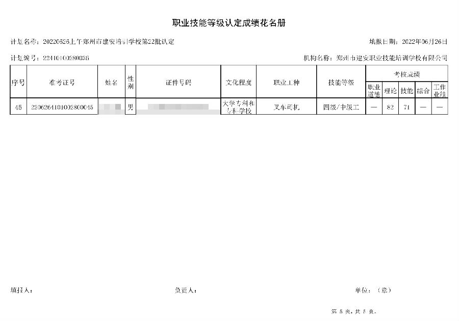 建安职业技能培训学校-第22批职业技能等级认定考试成绩公示（图5）