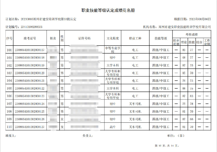 640 (9).png 建安职业技能培训学校-第33批职业技能等级认定考试成绩公示(图9)