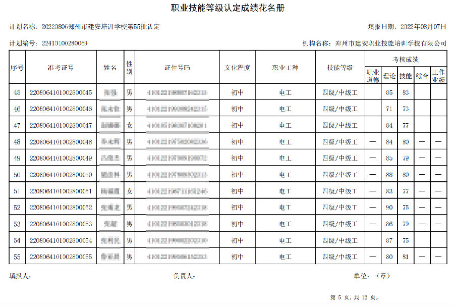 5.png 建安职业技能培训学校-第55批职业技能等级认定考试成绩公示(图5)
