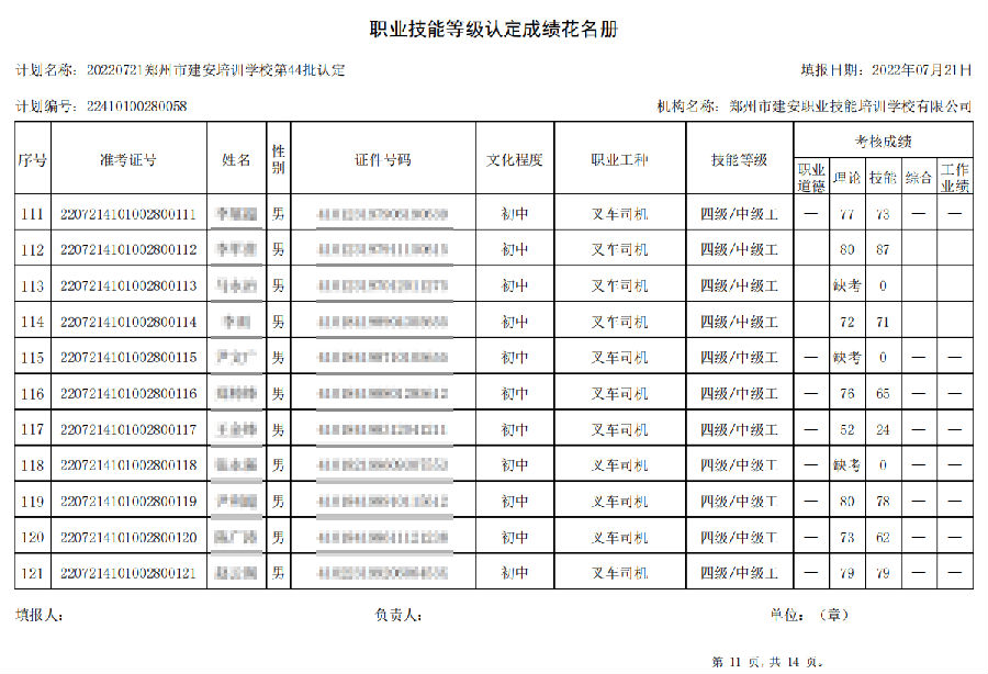 11.png 建安职业技能培训学校-第44批职业技能等级认定考试成绩公示(图11)