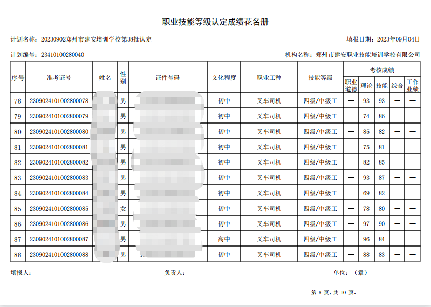 建安职业技能培训学校-第38批职业技能等级认定考试成绩公示（图8）