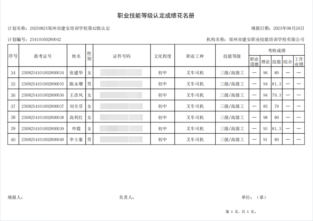 建安职业技能培训学校-2025年第42批职业技能等级认定考试成绩公示(图4)