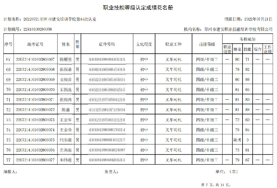 7.png 建安职业技能培训学校-第44批职业技能等级认定考试成绩公示(图7)