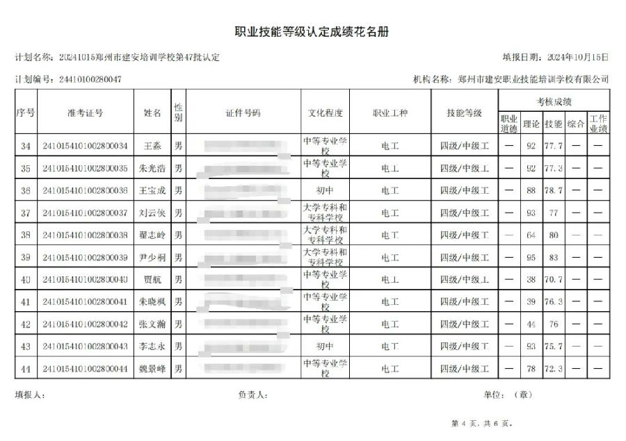 建安职业技能培训学校-第47批职业技能等级认定考试成绩公示（图4）