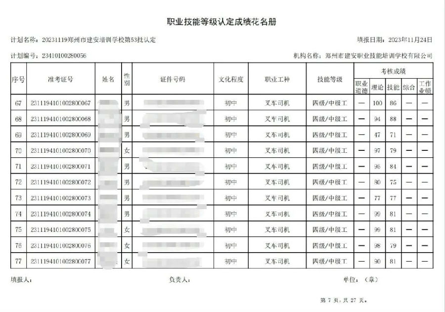 建安职业技能培训学校-第53批职业技能等级认定考试成绩公示（图7）