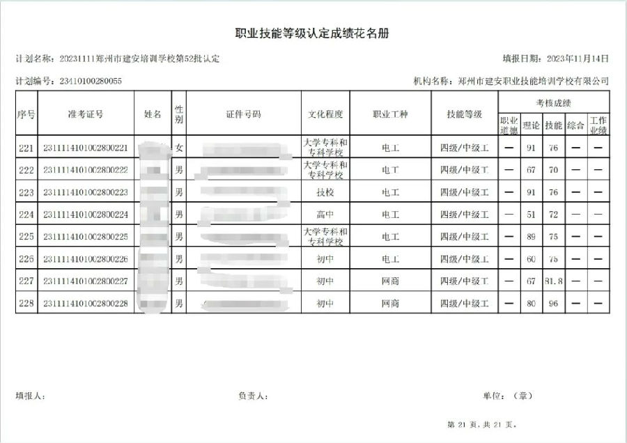 ÐÅͼƬ_20231115100143.jpg 建安职业技能培训学校-第52批职业技能等级认定考试成绩公示(图21)