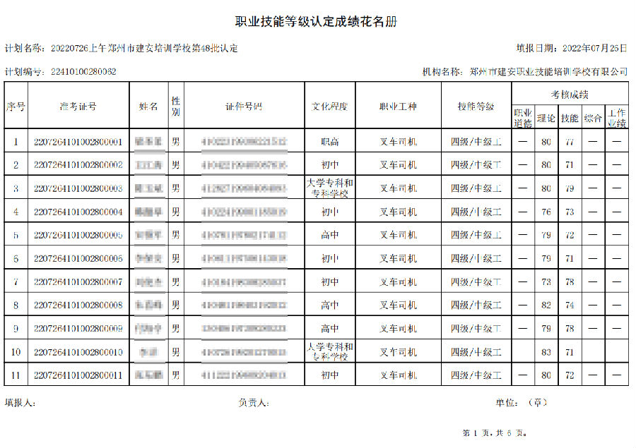 1.png 建安职业技能培训学校-第48批职业技能等级认定考试成绩公示(图1)