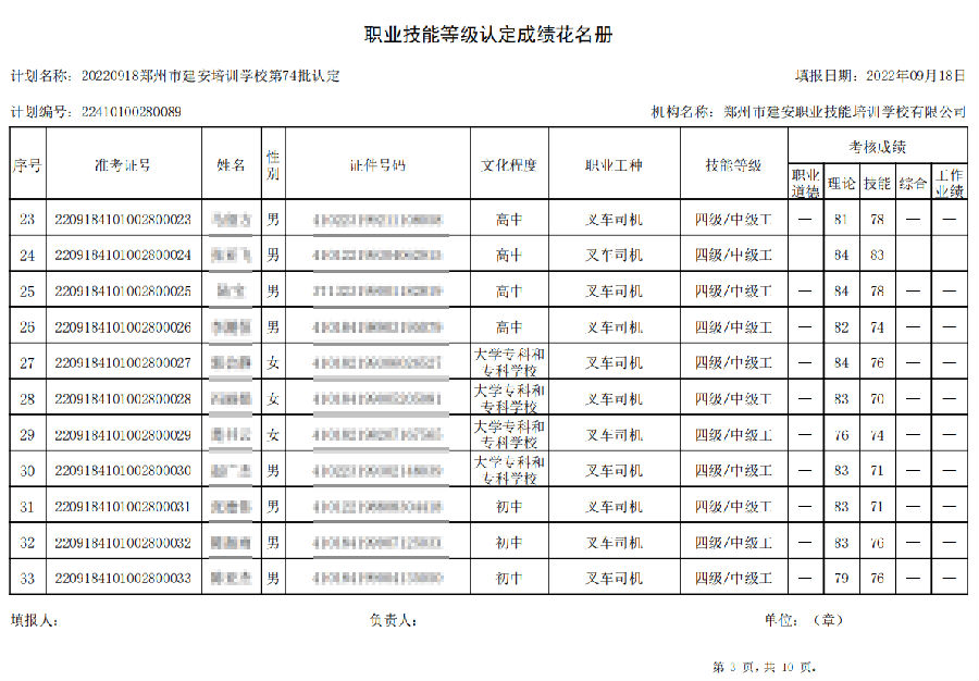 建安职业技能培训学校-第74批职业技能等级认定考试成绩公示（图3）