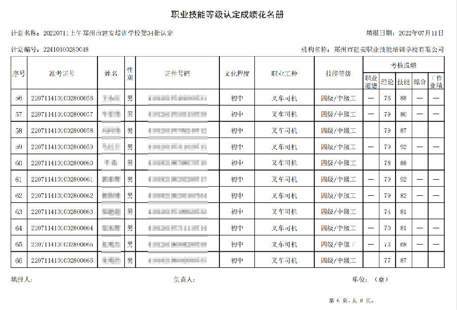 6.png 建安职业技能培训学校-第34批职业技能等级认定考试成绩公示(图6)