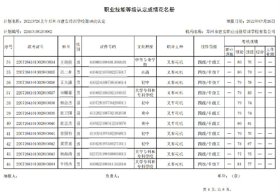4.png 建安职业技能培训学校-第48批职业技能等级认定考试成绩公示(图4)