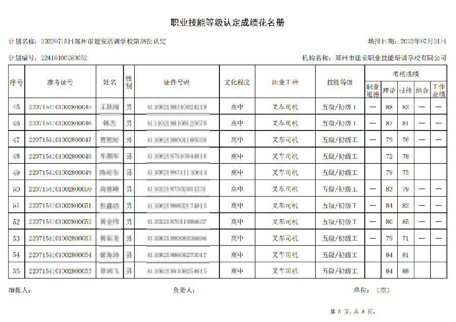 5.png 建安职业技能培训学校-第38批职业技能等级认定考试成绩公示(图5)