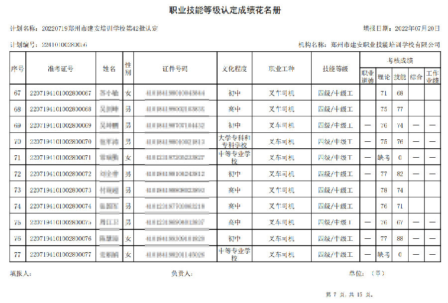 7.png 建安职业技能培训学校-第42批职业技能等级认定考试成绩公示(图7)