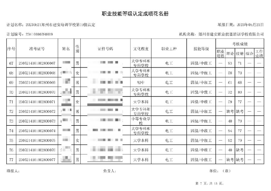 7.png 通知:建安职业技能培训学校-第19批职业技能等级认定考试成绩公示(图7)