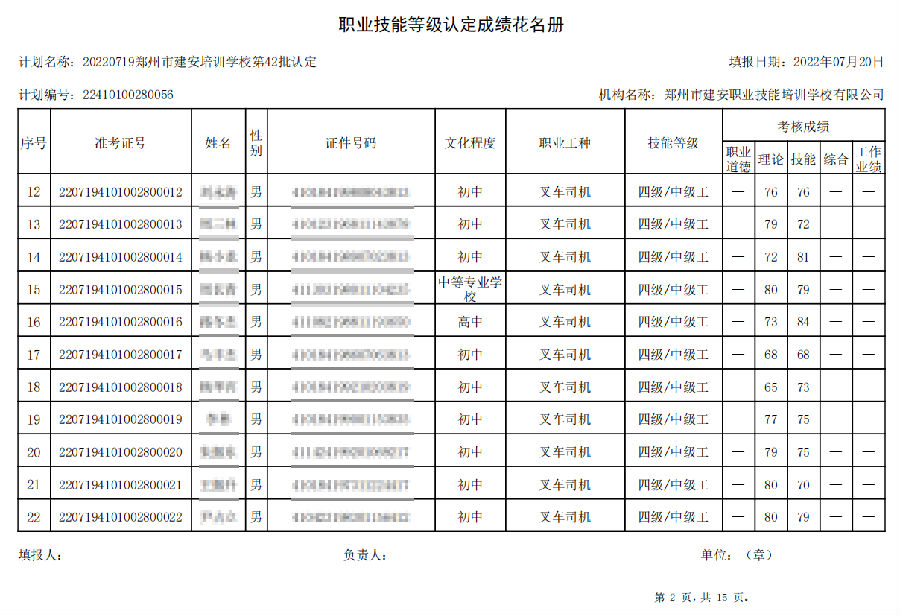 2.png 建安职业技能培训学校-第42批职业技能等级认定考试成绩公示(图2)