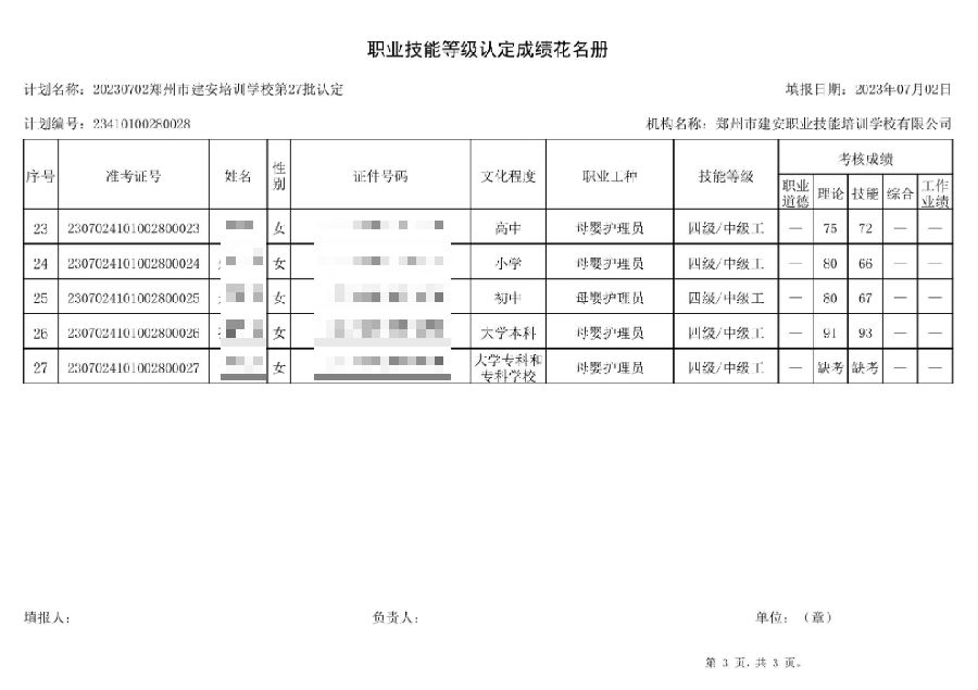 DÅͼƬ_20230703140823.png 建安职业技能培训学校-第27批职业技能等级认定考试成绩公示(图3)