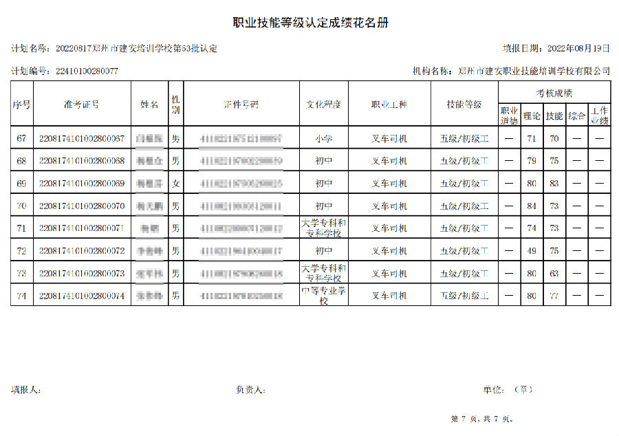 7.png 建安职业技能培训学校-第63批职业技能等级认定考试成绩公示(图7)