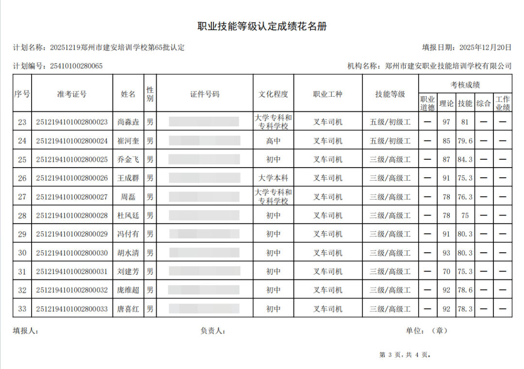 建安职业技能培训学校-2025年第65批职业技能等级认定考试成绩公示（图3）