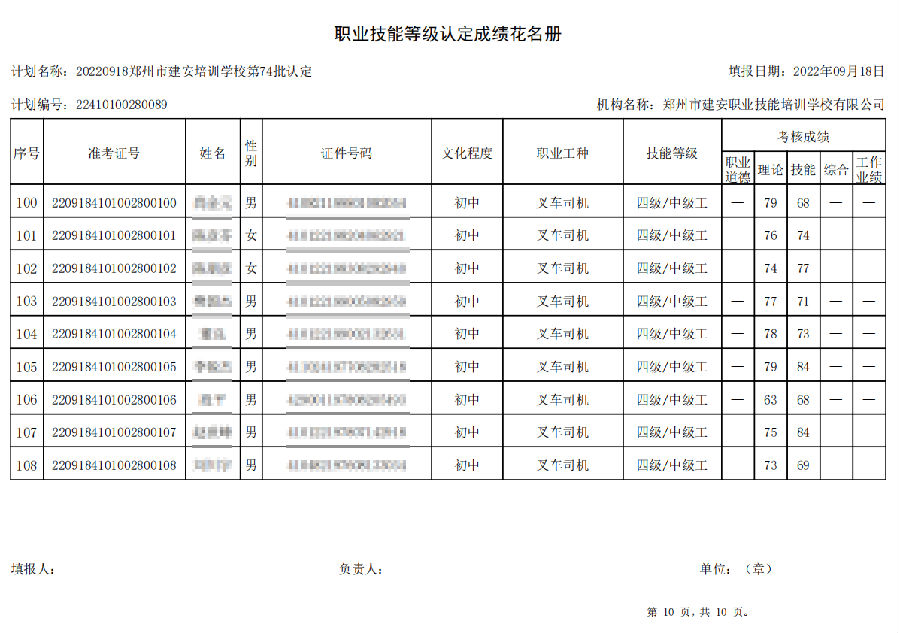 建安职业技能培训学校-第74批职业技能等级认定考试成绩公示（图10）