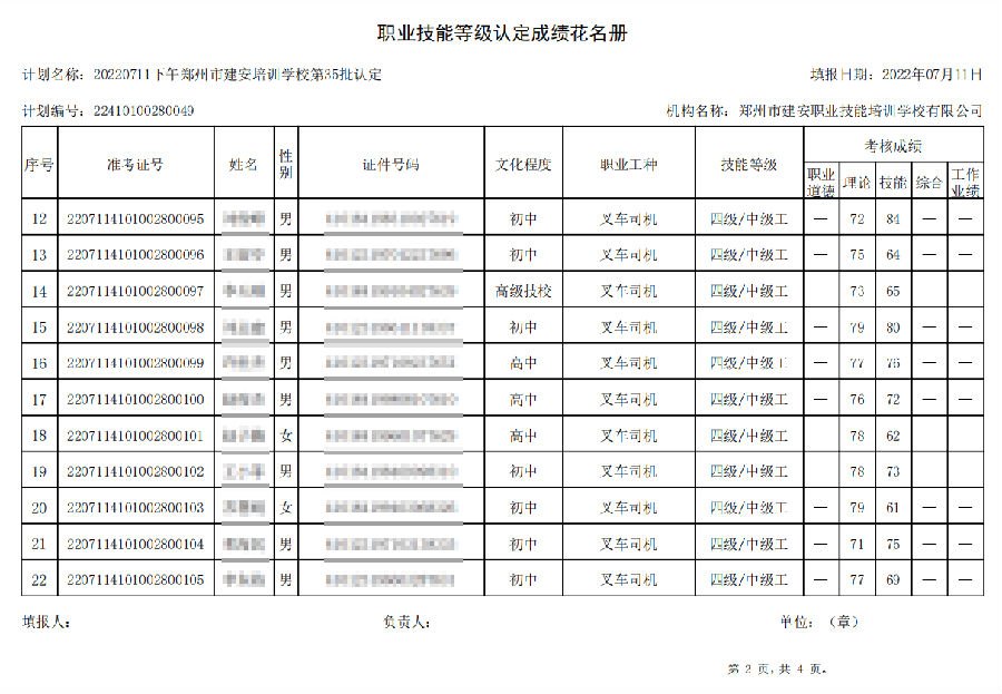 建安职业技能培训学校-第35批职业技能等级认定考试成绩公示（图2）