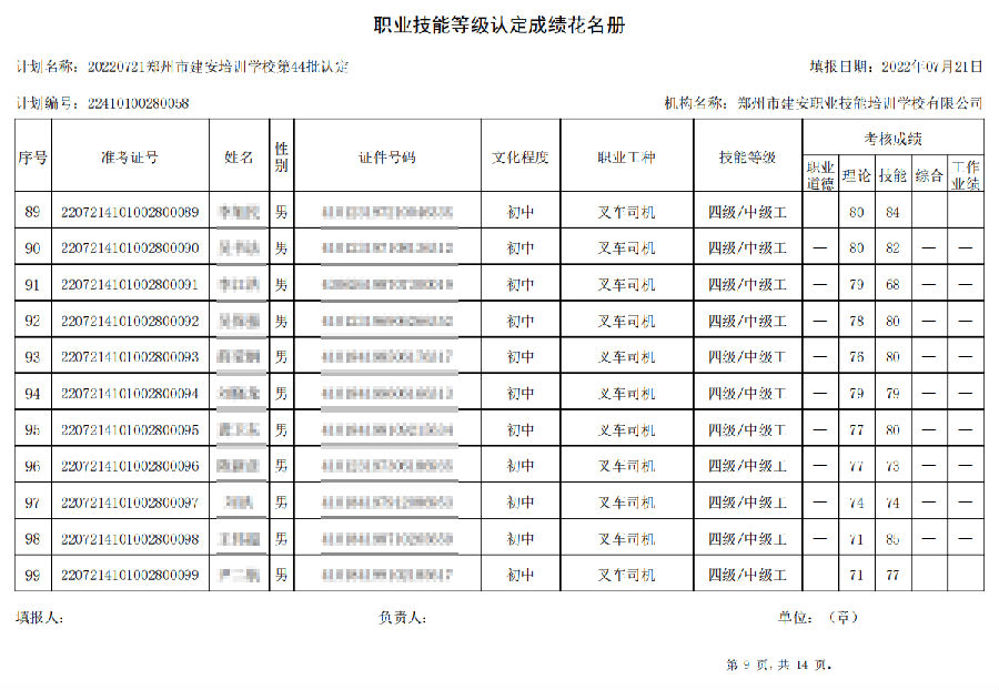 9.png 建安职业技能培训学校-第44批职业技能等级认定考试成绩公示(图9)