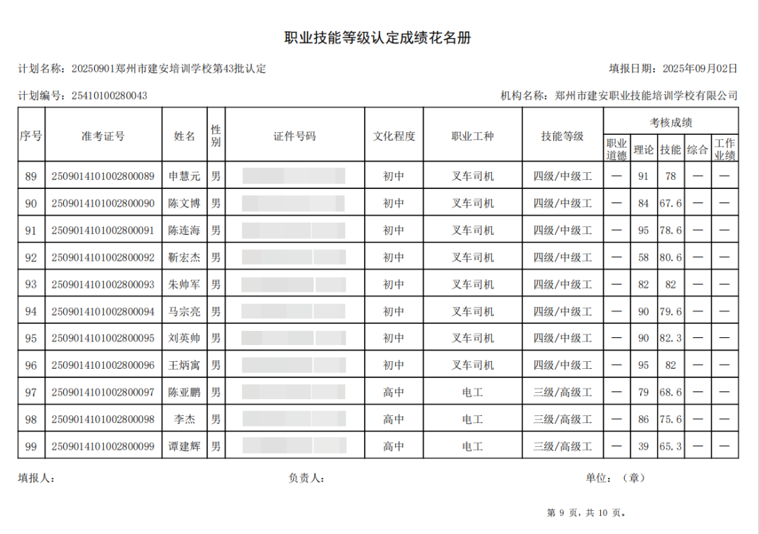 建安职业技能培训学校-2025年第43批职业技能等级认定考试成绩公示（图9）