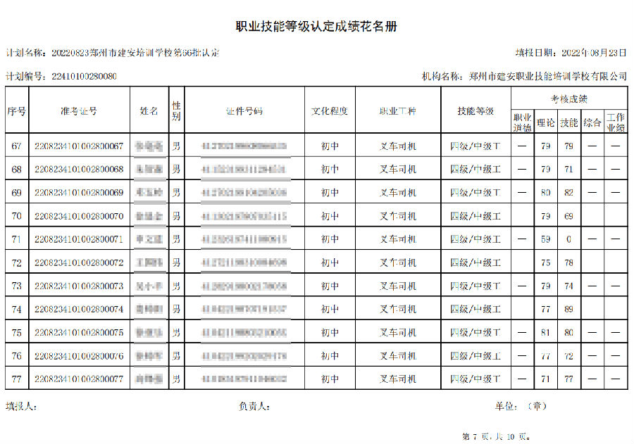 7.png 建安职业技能培训学校-第66批职业技能等级认定考试成绩公示(图7)
