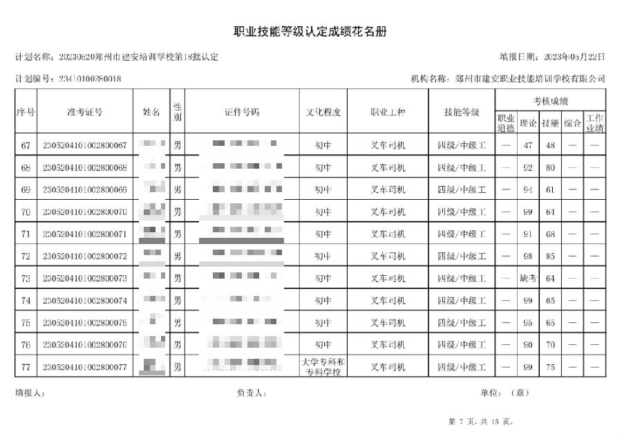 7.png 通知:建安职业技能培训学校-第18批职业技能等级认定考试成绩公示(图7)