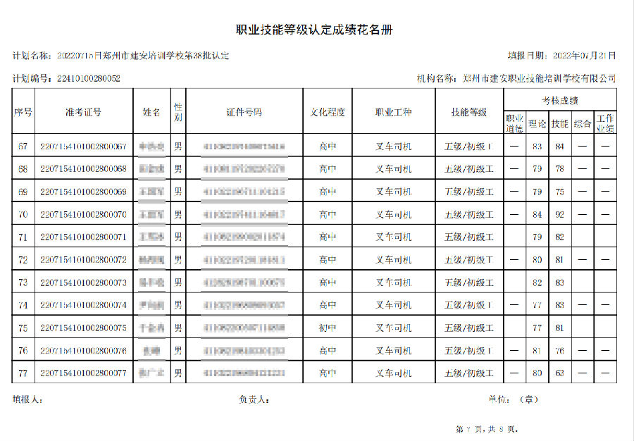7.png 建安职业技能培训学校-第38批职业技能等级认定考试成绩公示(图7)