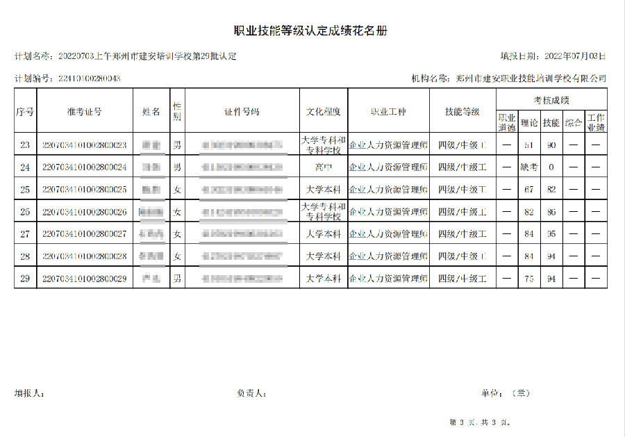 建安职业技能培训学校-第29批职业技能等级认定考试成绩公示（图3）