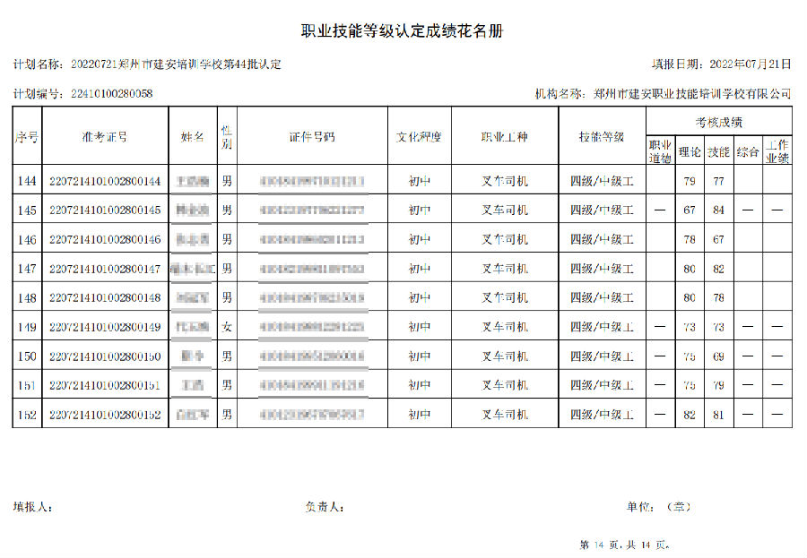 14.png 建安职业技能培训学校-第44批职业技能等级认定考试成绩公示(图14)