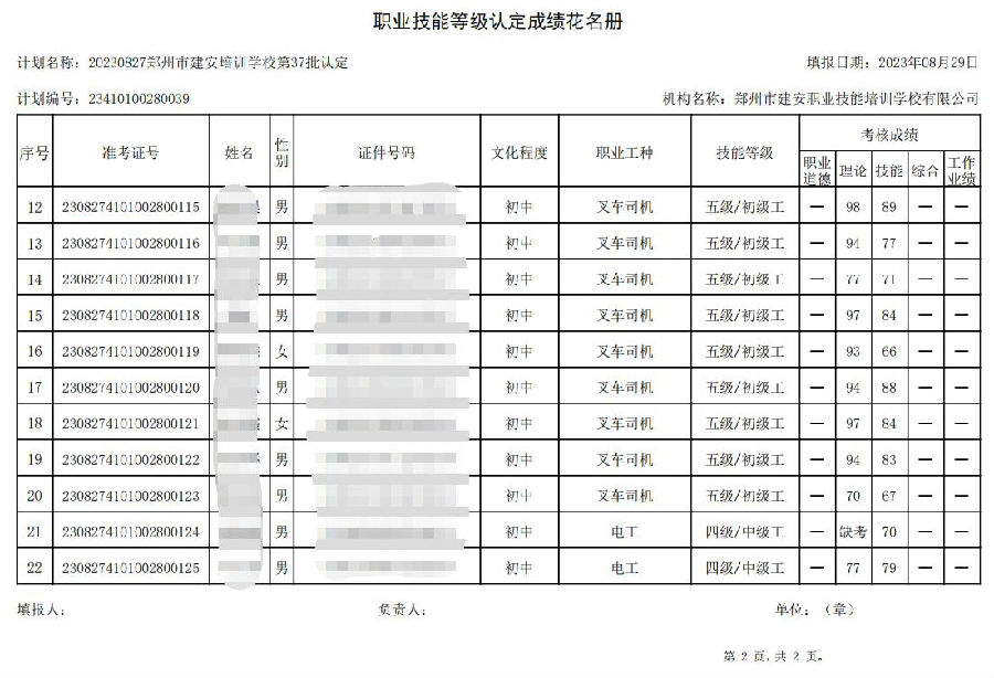 37Åú (2).jpg 建安职业技能培训学校-第37批职业技能等级认定考试成绩公示(图2)
