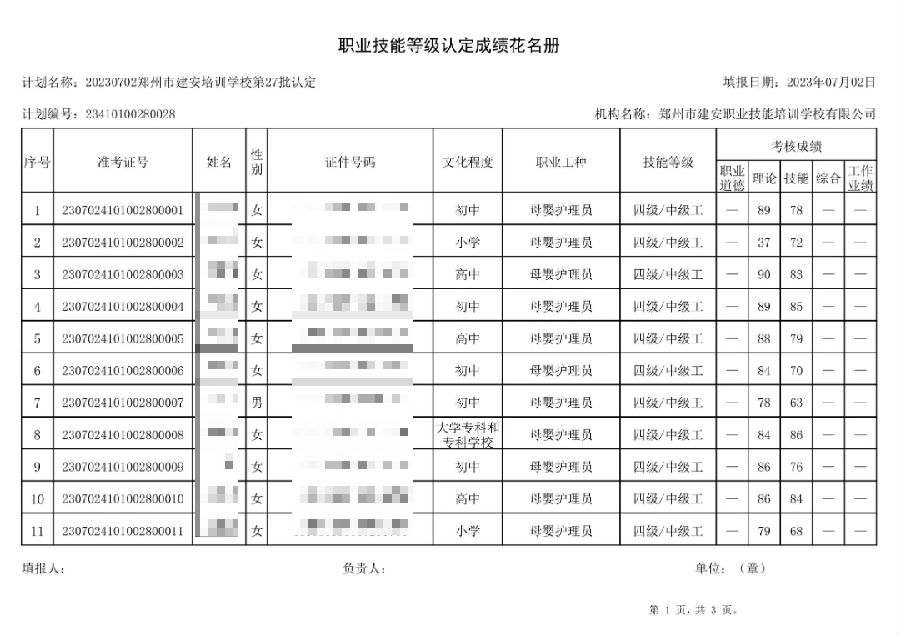 DÅͼƬ_20230703140813.png 建安职业技能培训学校-第27批职业技能等级认定考试成绩公示(图1)