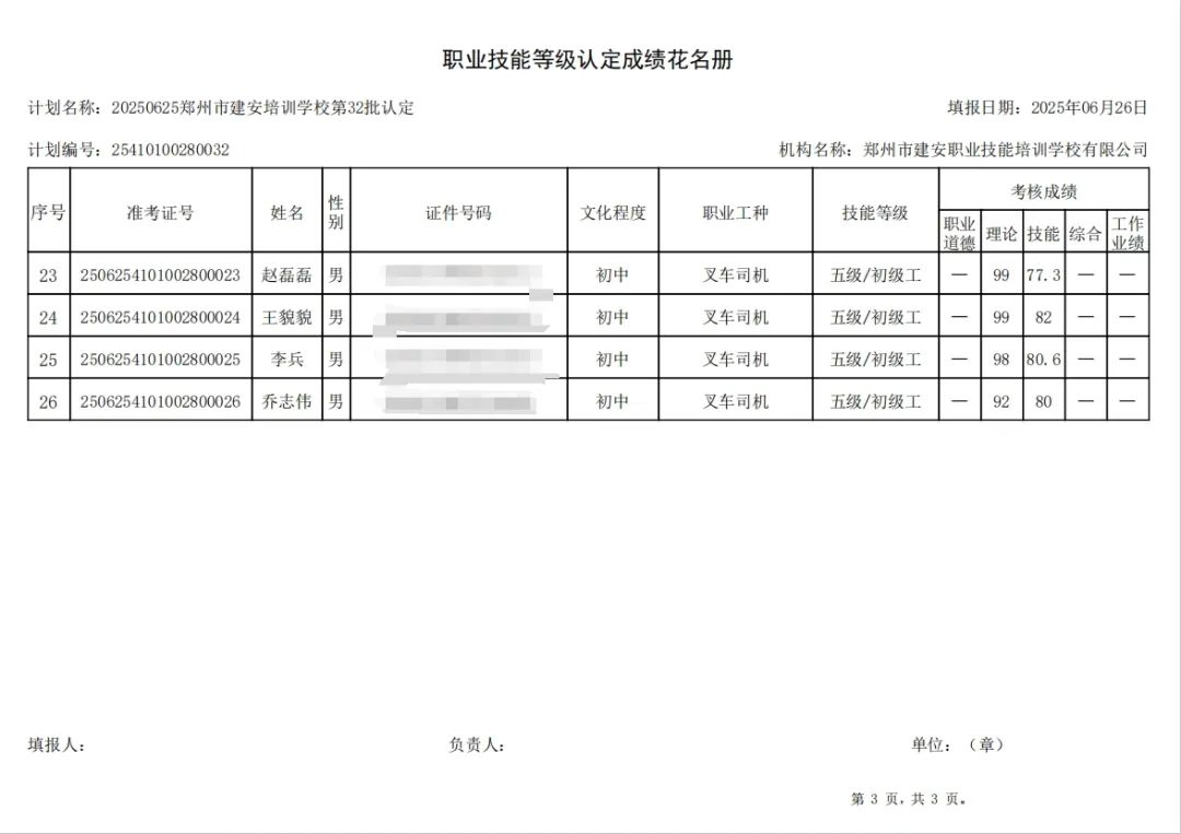 建安职业技能培训学校-2025年第32批职业技能等级认定考试成绩公示（图3）