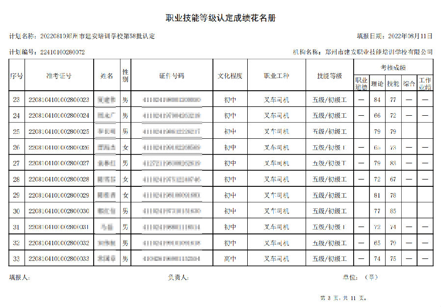 建安职业技能培训学校-第58批职业技能等级认定考试成绩公示（图3）