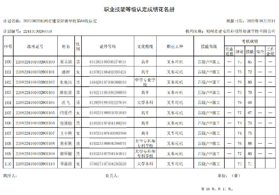 建安职业技能培训学校-第64批职业技能等级认定考试成绩公示（图10）
