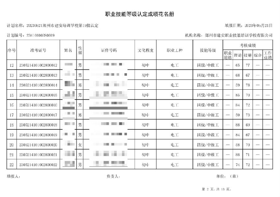 2.png 通知:建安职业技能培训学校-第19批职业技能等级认定考试成绩公示(图2)