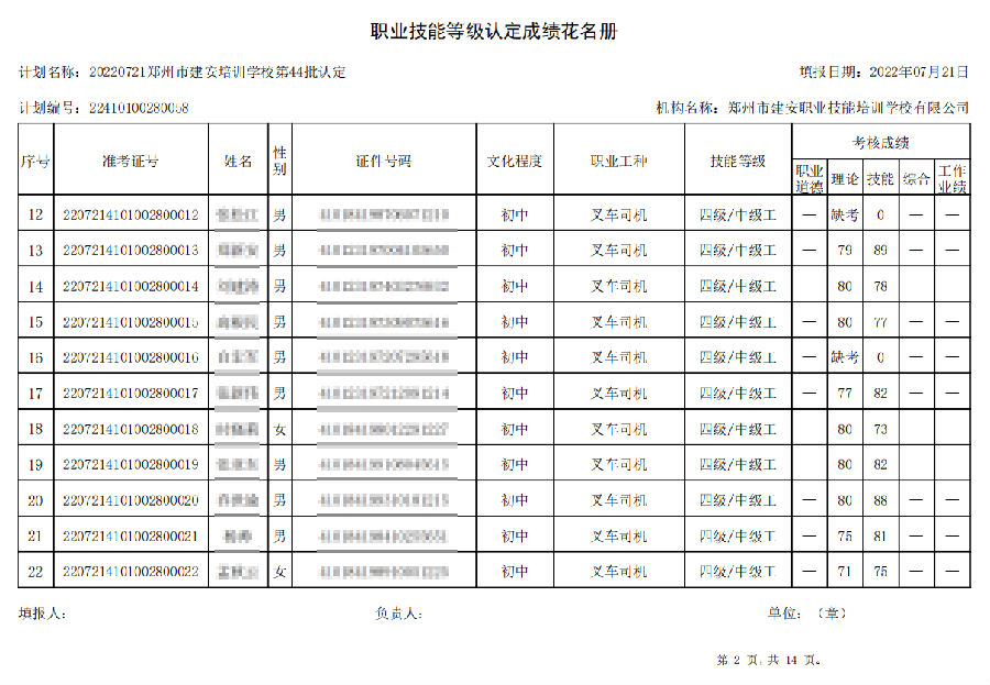 2.png 建安职业技能培训学校-第44批职业技能等级认定考试成绩公示(图2)